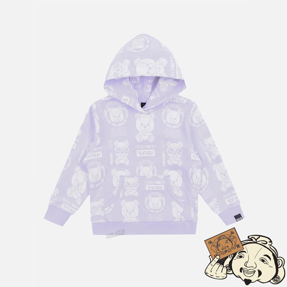 Kids Evisu Allover Bear Print Encapuchonné Sweatshirt Violette Clair | 746QREGWS