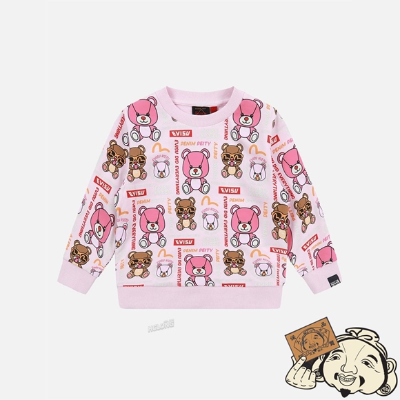 Kids Evisu Allover Bear Print Sweatshirt Rose | 275NPLKCY