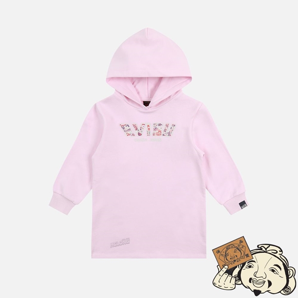 Kids Evisu BRUSHSTROKE DAICOCK PRINT HOODED TUNIC Rose | 469LGWNMV