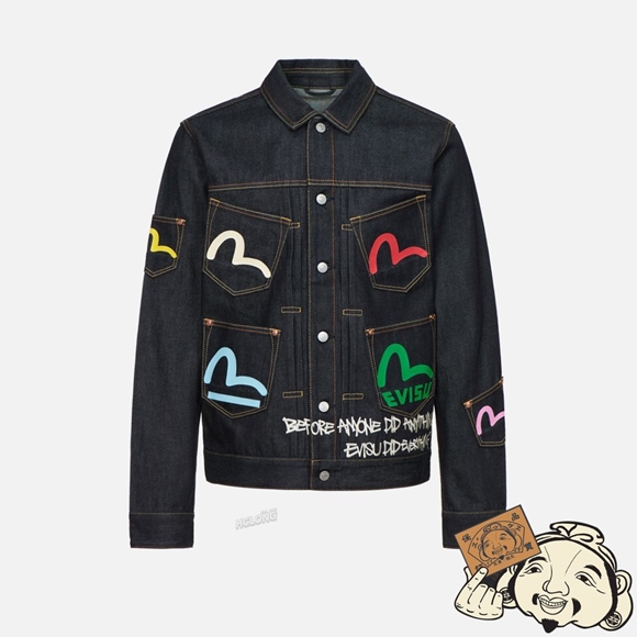 Men Evisu 30th Anniversary Capsule Collection Multi-pocket Denim Jacket Indigo | 764UNXRBW