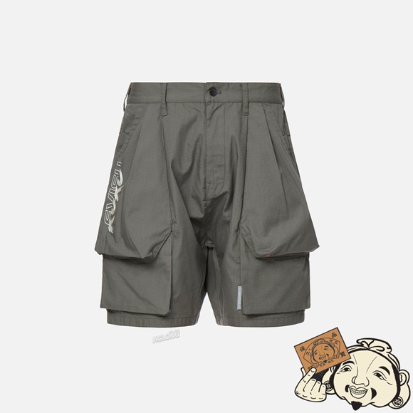 Men Evisu 3D BALLOON FIT CARGO SHORTS Grise | 053FRIHOL