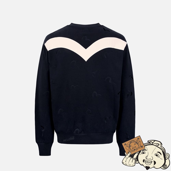 Men Evisu ALLOVER SEAGULL EMBROIDERY SWEATSHIRT Noir | 983RFGMSA