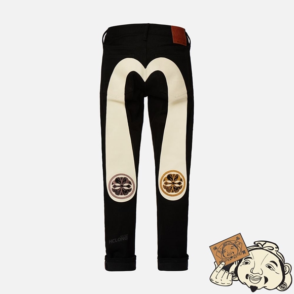 Men Evisu DAICOCK PRINT WITH KAMON EMBROIDERY CARROT-FIT JEANS #2017 Noir | 961AKFHES