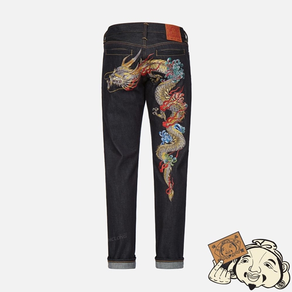 Men Evisu DRAGON EMBROIDERED CARROT FIT JEANS #2017 Indigo | 372BQFVTL