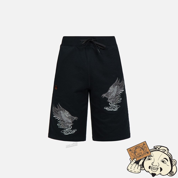 Men Evisu EAGLE EMBROIDERY SWEAT SHORTS Noir | 467BCWGQS