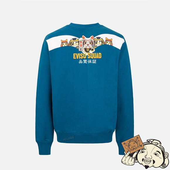 Men Evisu EVISU SQUAD DAICOCK PRINT SWEATSHIRT Paon | 083EUSIZH