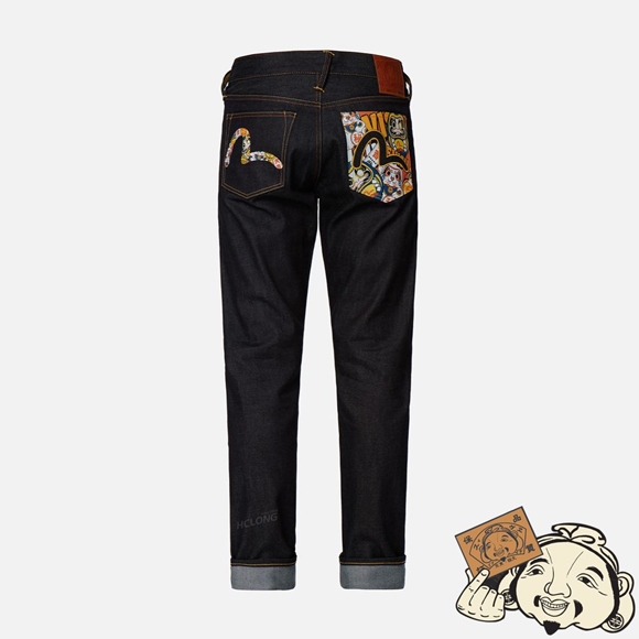 Men Evisu EVISU SQUAD GRAPHIC PRINT CARROT-FIT JEANS #2017 Indigo | 475YWGBLF