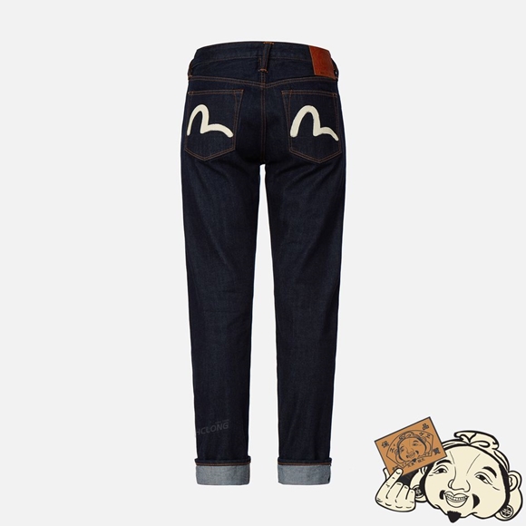 Men Evisu FADED SEAGULL PRINT CARROT-FIT JEANS #2017 Indigo | 120MGVJRD