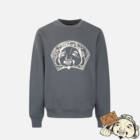 Men Evisu GODHEAD PRINT SWEATSHIRT CHARCOAL | 713UCXPQM