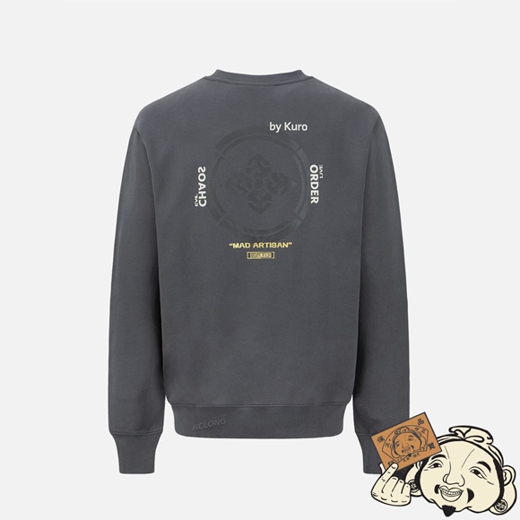 Men Evisu GRAFFITI EFFECT LOGO AND KAMON PRINT SWEATSHIRT CHARCOAL | 120ZDYCET