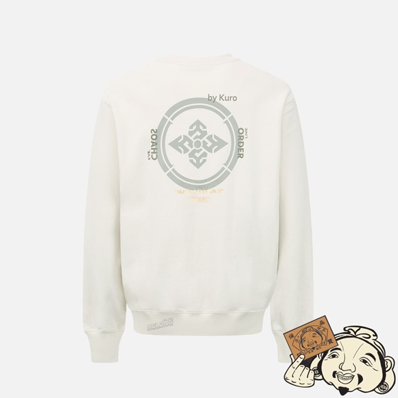 Men Evisu GRAFFITI EFFECT LOGO AND KAMON PRINT SWEATSHIRT Blanche | 293GHFYDS
