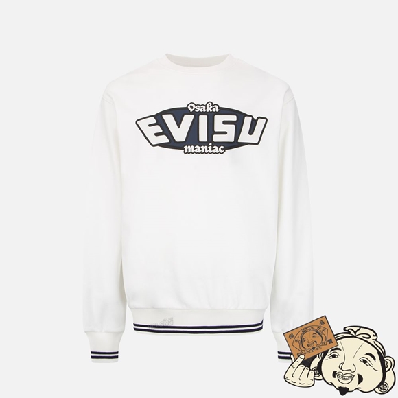 Men Evisu LOGO PRINT SWEATSHIRT Blanche | 097QMFYSL