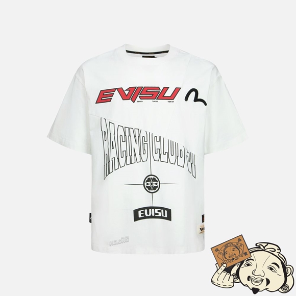 Men Evisu MULTI-LOGO AND GRAPHIC PRINT PATCHWORK T-SHIRT Blanche | 948KMJVLH