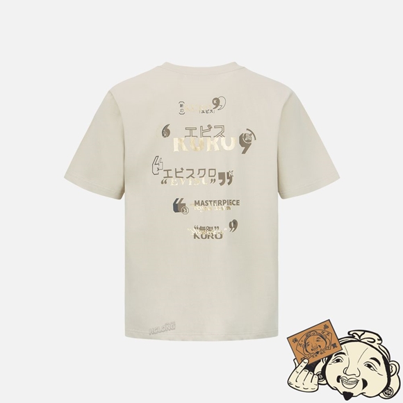 Men Evisu MULTI LOGO FOIL PRINT T-SHIRT Beige | 823UTQNMK