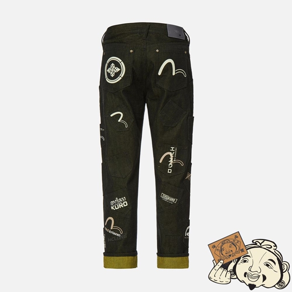 Men Evisu MULTI-POCKET STRAIGHT-LEG DENIM JEANS Noir | 907LPGNBW