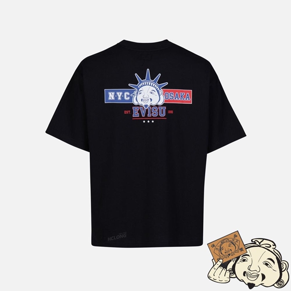 Men Evisu NYC GODHEAD PRINT T-SHIRT Noir | 327VJAGNI