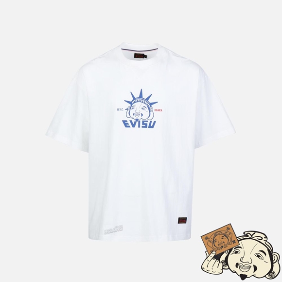 Men Evisu NYC PHOTO AND GODHEAD PRINT T-SHIRT Blanche | 084CZADJX