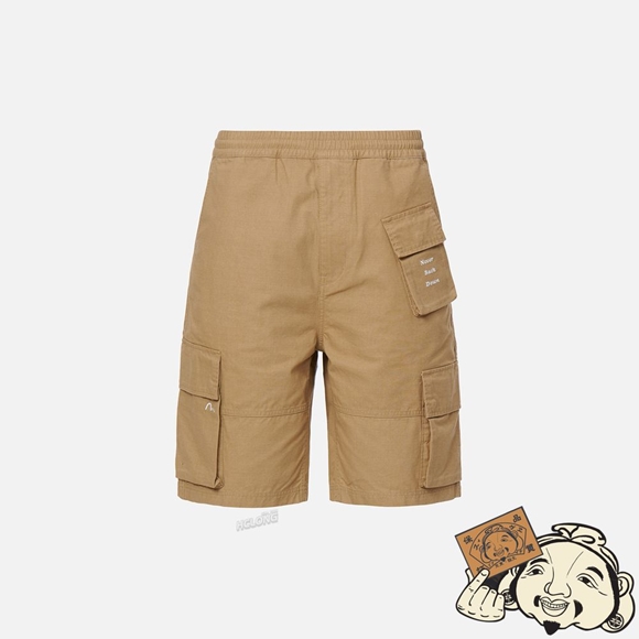 Men Evisu PIGMENT WASHED CARGO SHORTS Kaki | 897RVPYIM
