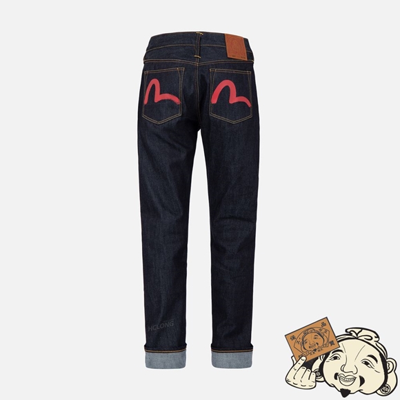 Men Evisu RED SEAGULL CARROT FIT RAW DENIM JEANS #2017 Indigo | 507MRDPZE