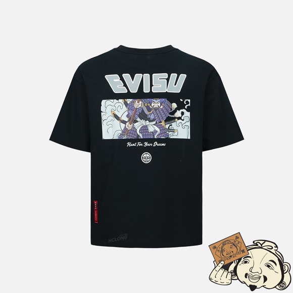 Men Evisu SEAGULL AND SAMURAI PRINT T-SHIRT Noir | 471MKUEZJ