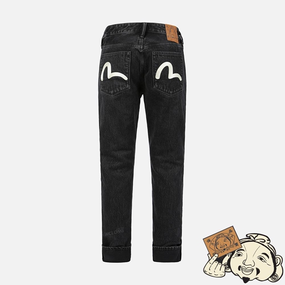 Men Evisu SEAGULL EMBROIDERY CARROT-FIT JEANS #2017 Noir | 148NEWZCD