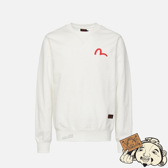 Men Evisu SEAGULL PRINT SWEATSHIRT Blanche | 684RCXUBP