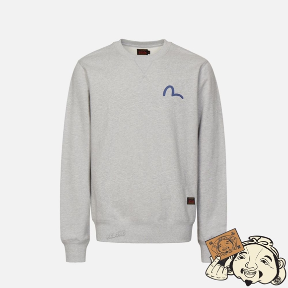 Men Evisu SEAGULL PRINT SWEATSHIRT Grise | 270ELCRJV