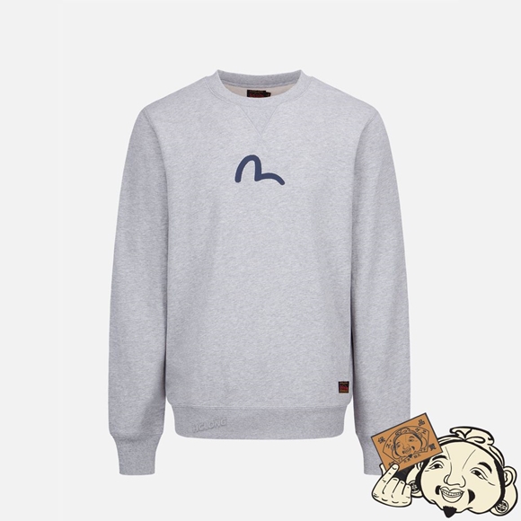 Men Evisu SEAGULL PRINT SWEATSHIRT Grise | 934AYMHNF