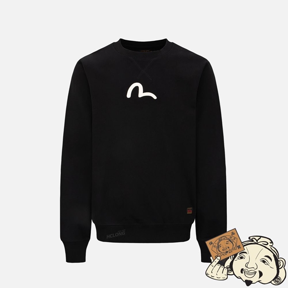 Men Evisu SEAGULL PRINT SWEATSHIRT Noir | 930QTCPBN