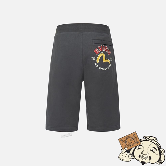 Men Evisu SEAGULL PRINT SWEAT SHORTS CHARCOAL | 129FHKTYM