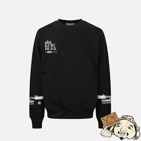 Men Evisu SLOGAN PRINT OVERSIZED SWEATSHIRT Noir | 957FYLZAV