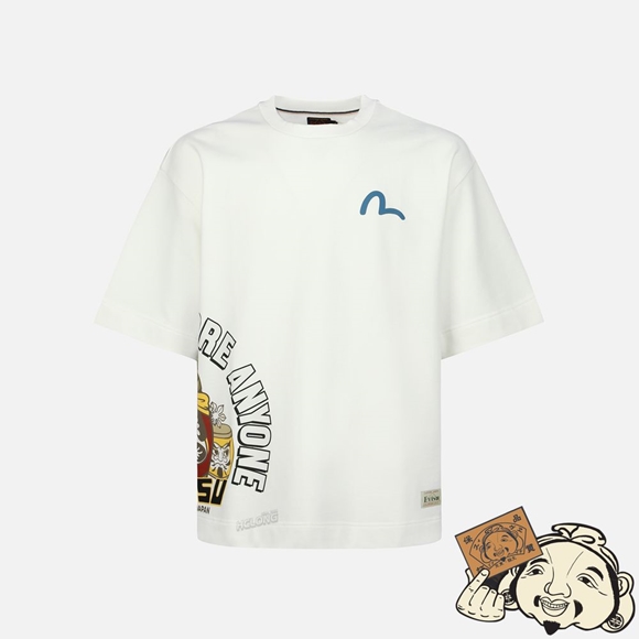 Men Evisu TAIKO DARUMA PRINT SWEATSHIRT Blanche | 502CTFSWX