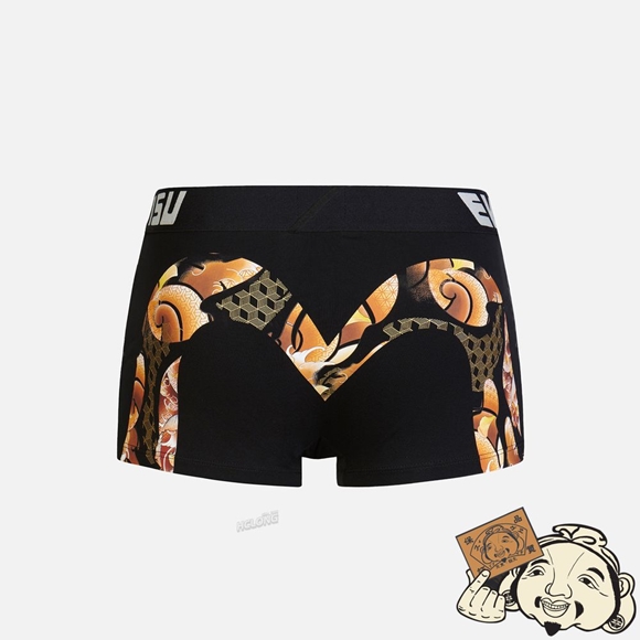 Men Evisu TATTOO KOI-PATTERN DAICOCK PRINT TRUNKS Noir | 348MWXJNP