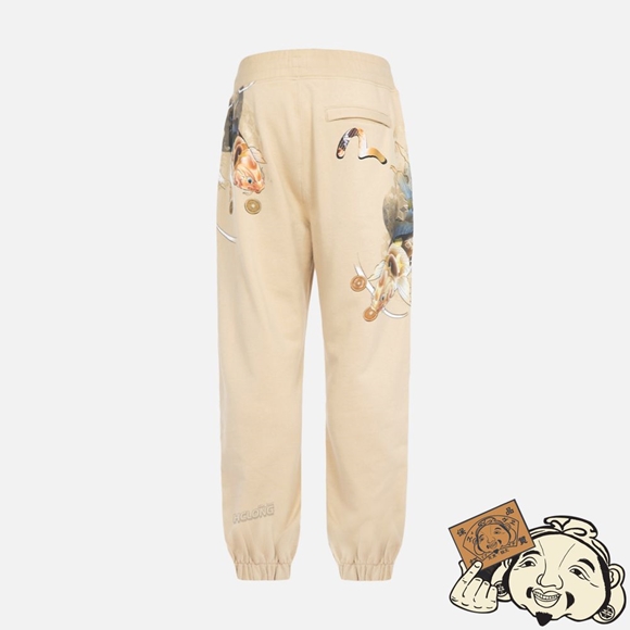 Men Evisu TATTOO KOI PRINT SWEATPANTS Beige | 806RUWDFV