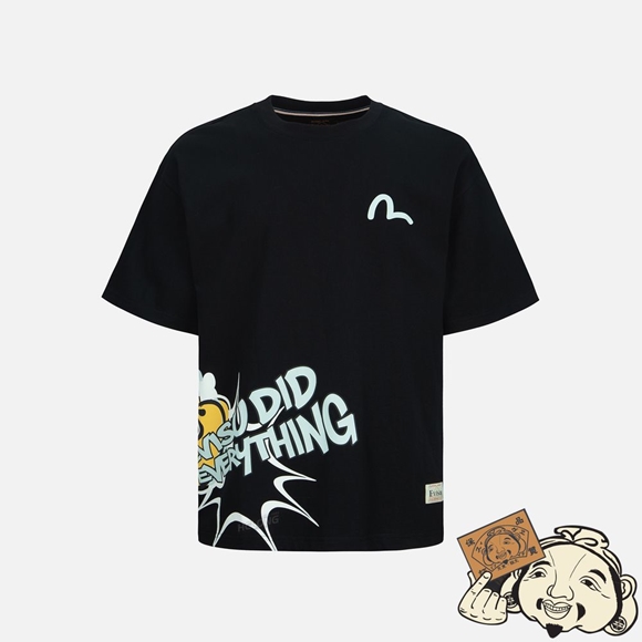 Men Evisu TRANSFORMING DARUMA PRINT T-SHIRT Noir | 682SZEPLC