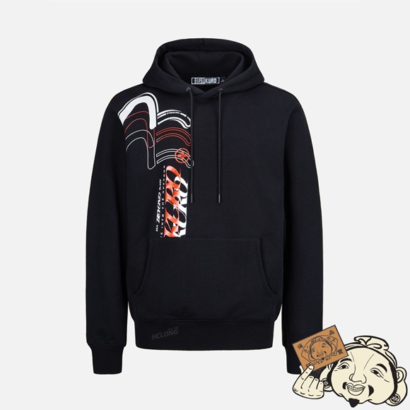 Men Evisu TRIPLE SEAGULL PRINT HOODIE Noir | 173KOQFMX