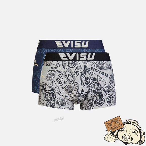 Men Evisu TWO-PACK ALLOVER EVISU SQUAD PRINT TRUNKS MULTIPLE | 064IGWUPA