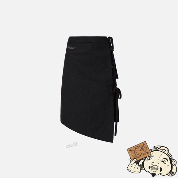 Women Evisu ASYMMETRIC WRAP SKIRT CHARCOAL | 576QNEWUI