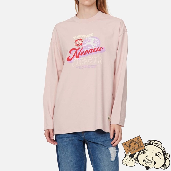 Women Evisu DARUMA AND LOGO PRINT T-SHIRT Rose | 340OFIYKW
