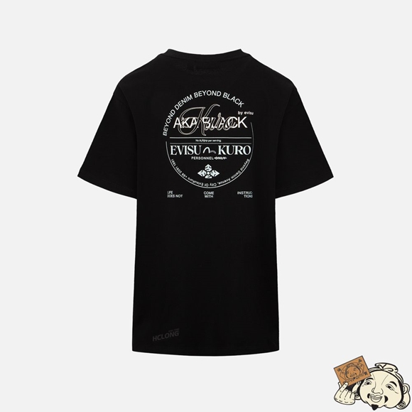 Women Evisu MULTI-SLOGAN PRINT BOYFRIEND T-SHIRT Noir | 902TDGBHM