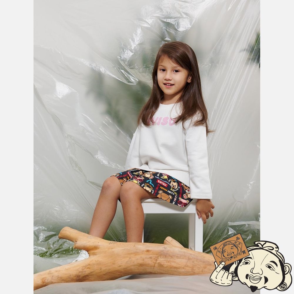 Kids Evisu 2-in-1 Logo and Bear-pattern Print Robe Blanche | 702JNXUKP