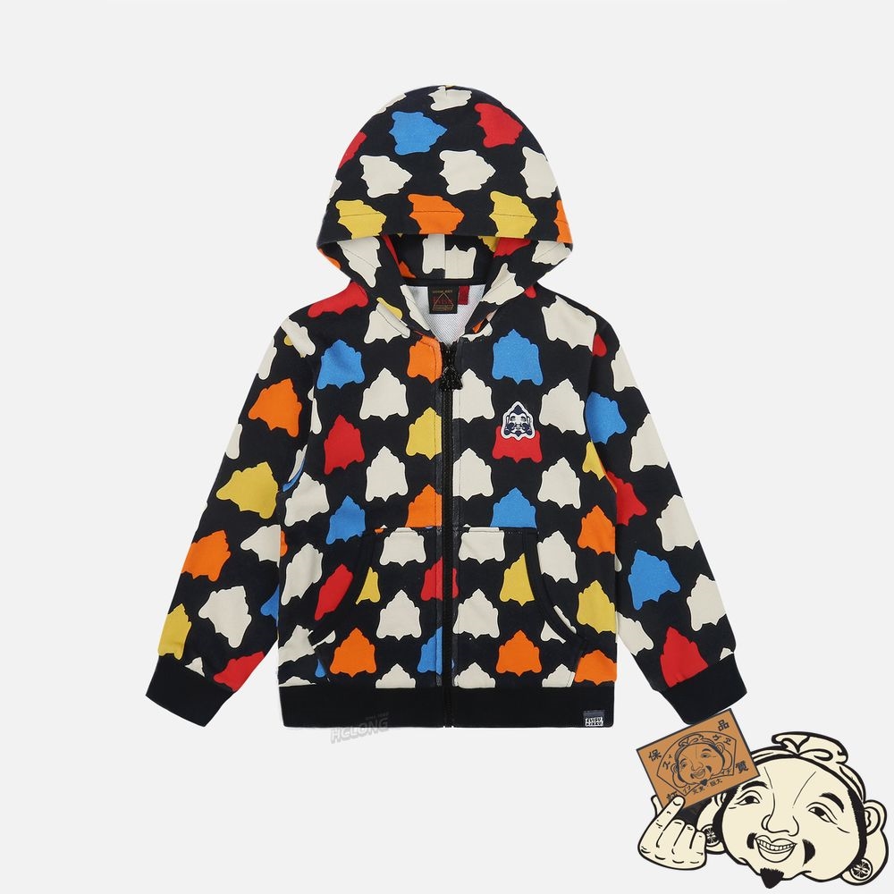 Kids Evisu ALLOVER GODHEAD PRINT ZIP HOODIE MULTIPLE | 742FEWAPV