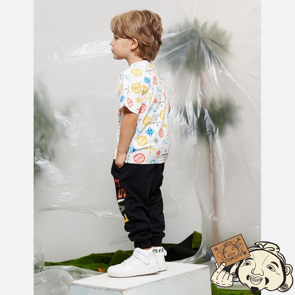 Kids Evisu ALLOVER LOGO PRINT T-SHIRT Blanche | 402CTLPEY
