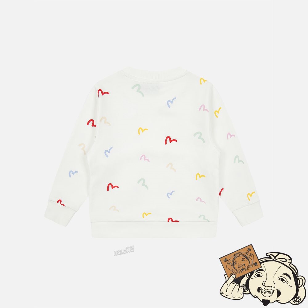 Kids Evisu ALLOVER SEAGULL PRINT SWEATSHIRT Blanche | 329TXHEAP