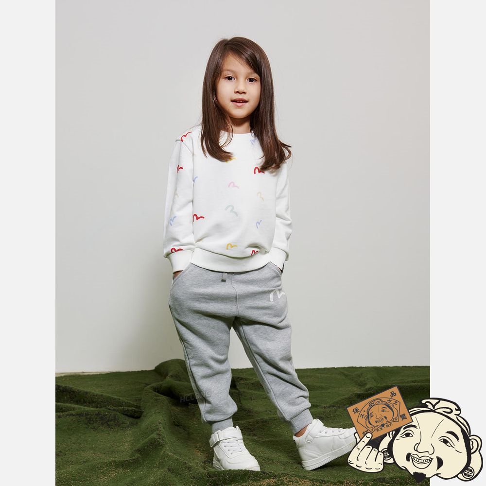 Kids Evisu ALLOVER SEAGULL PRINT SWEATSHIRT Blanche | 329TXHEAP