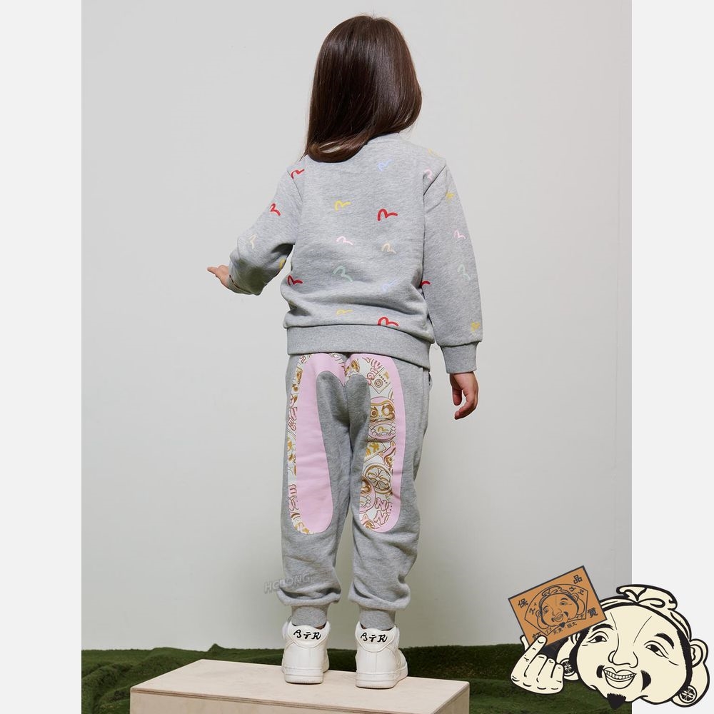 Kids Evisu ALLOVER SEAGULL PRINT SWEATSHIRT Grise | 578OICDYH