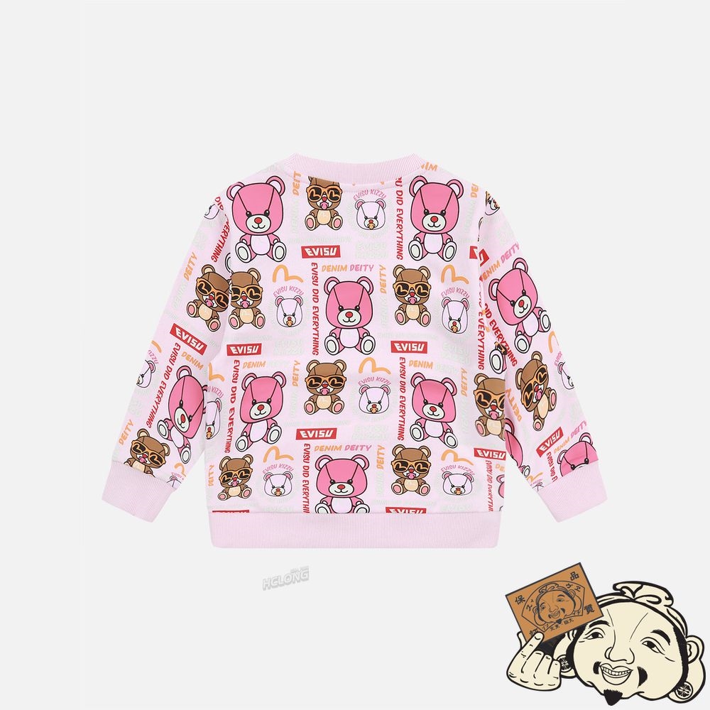 Kids Evisu Allover Bear Print Sweatshirt Rose | 275NPLKCY