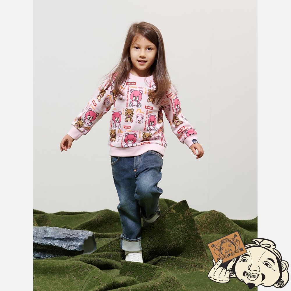 Kids Evisu Allover Bear Print Sweatshirt Rose | 275NPLKCY