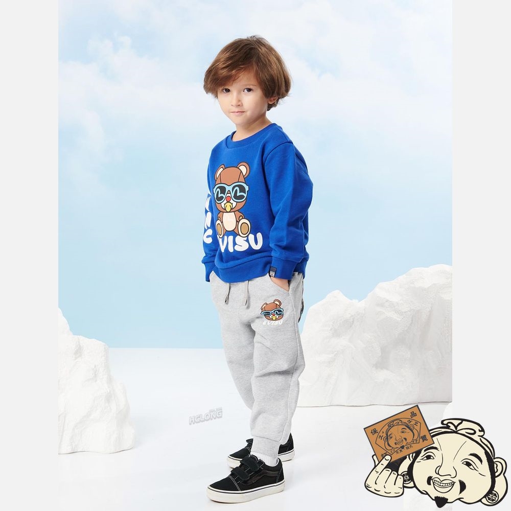 Kids Evisu BEAR AND LOGO DAICOCK PRINT SWEATPANTS Grise | 078XQZBYU