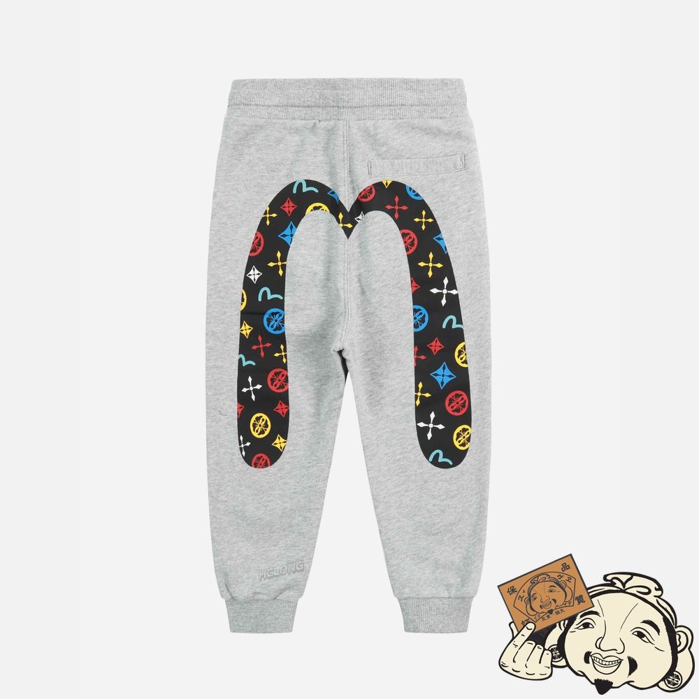 Kids Evisu BEAR AND LOGO DAICOCK PRINT SWEATPANTS Grise | 078XQZBYU